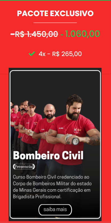 Qual o valor de um curso de bombeiro civil?